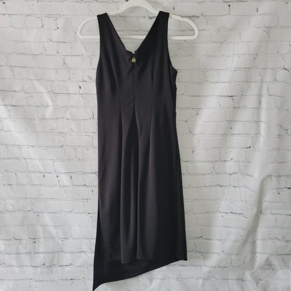 Black asymetric Airoldi dress, zipped up back - Picture 3 of 6